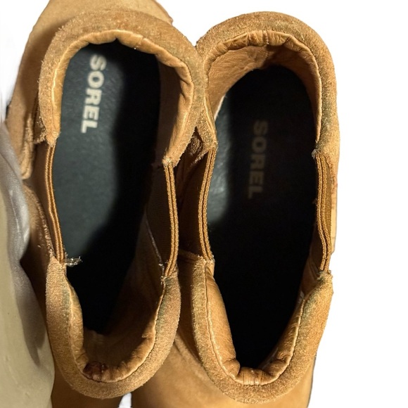 Sorel After Hours  Tan Wedge Ankle Boot leather suede camel brown 6.5 Chelsea - Picture 10 of 10